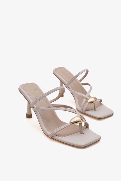 LOJO Women's Gold Buckle Heeled Banded Daily Slippers Lary