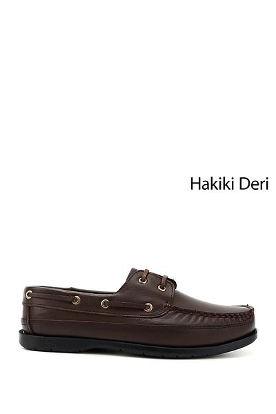 GÖNDERİ(R) Men's Brown Antique Lace-Up Rubber Sole Genuine Leather Shoes