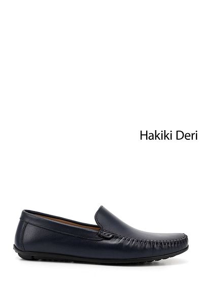 GÖNDERİ(R) Ανδρικά παπούτσια Casual Navy Blue Antique Gön από γνήσιο δέρμα με στρογγυλά δάχτυλα 01006