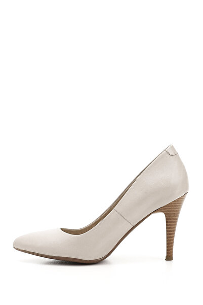 GÖNDERİ(R) Women's Beige Antique Pointed Toe Thin Heels Genuine Leather Stiletto