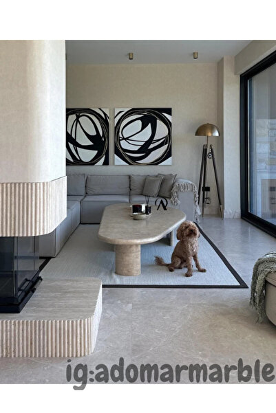 adomarmarblehandmadeandluxury ADOMAR Traverten Orta Sehpa, Mermer Orta Sehpa,...