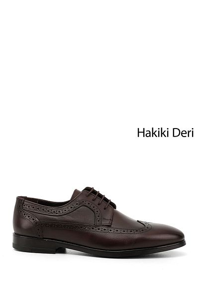 GÖNDERİ(R) Кафяви мъжки класически обувки от естествена кожа с връзки