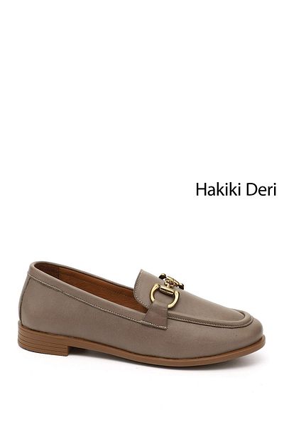 GÖNDERİ(R) Women / Girls Mink Buckle Genuine Leather Loafer Shoes