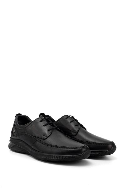 GÖNDERİ(R) Men's Black Lace-Up Genuine Leather Comfort Shoes