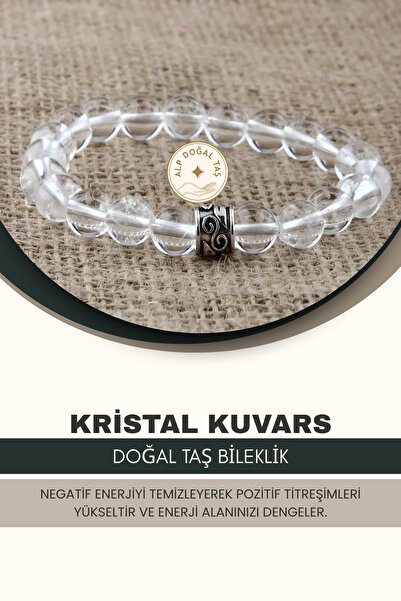 Alp Doğal Taş Kristal Kuvars Doğal Taş Bileklik 8 Mm