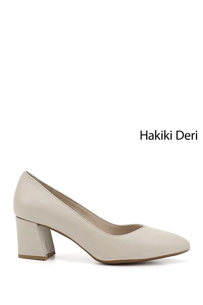 GÖNDERİ(R) Femei/Fete Bej Antique Varf ascutit Toc mediu gros Pantofi din piele naturala