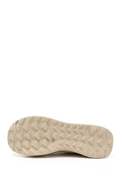 GÖNDERİ(R) Women's Beige Rubber Laced Comfort Genuine Leather Sneaker