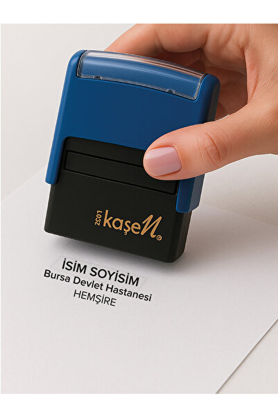 MÜHÜRŞAH 2001 Büyük Boy Ünvan Kaşesi ( Siyah - Mavi - Kırmızı )