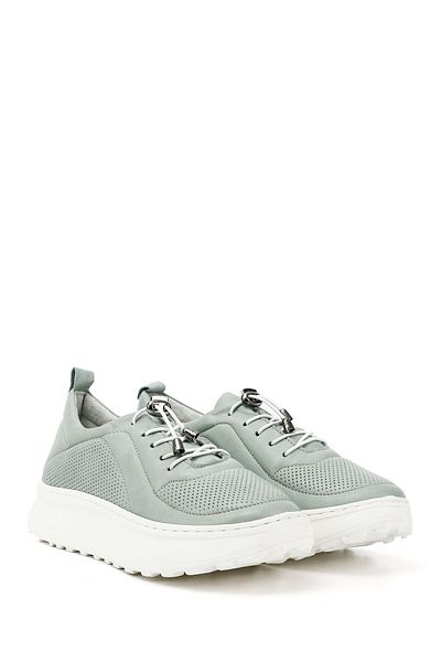 GÖNDERİ(R) Women / Girls Aqua Green Rubber Laced Comfort Genuine Leather Sneaker