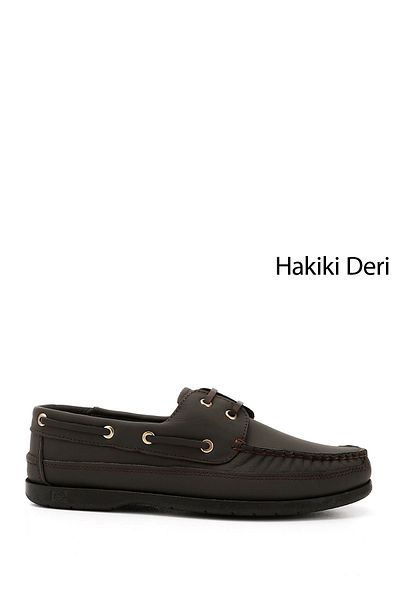GÖNDERİ(R) Men's Brown Antique Lace-Up Rubber Sole Genuine Leather Shoes