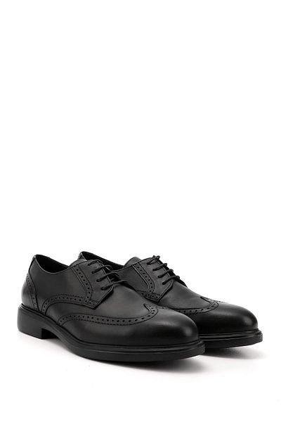 GÖNDERİ(R) Men's Black Lace-Up Genuine Leather Classic Oxford Shoes