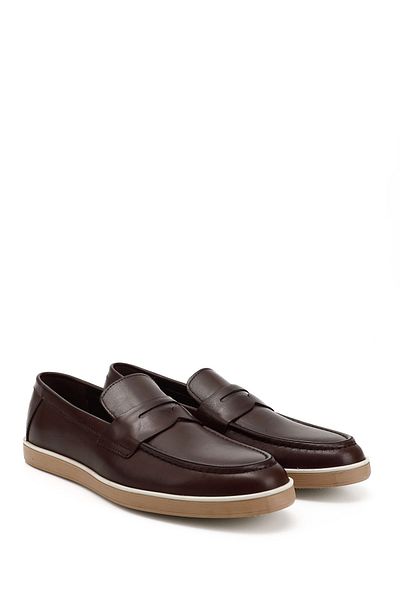 GÖNDERİ(R) Men's Brown Genuine Leather Loafer Shoes