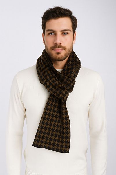 Sebir Moda Houndstooth Patterned Knitwear Scarf
