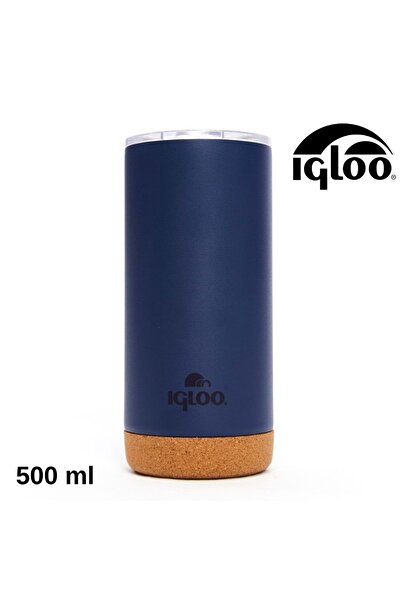 IGLOO Cork Mug 500ml Thermos Mug Cup Flask Dark Blue