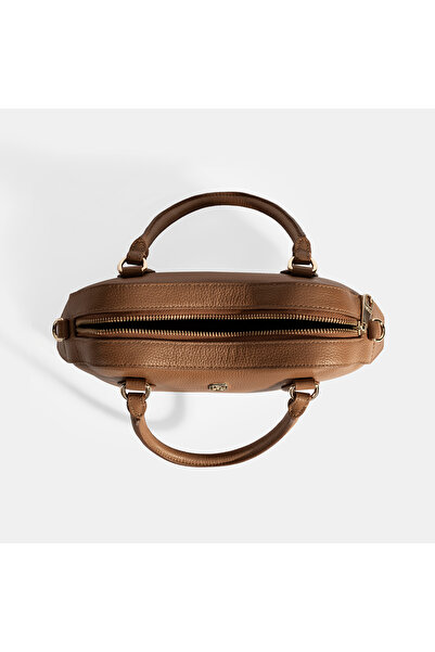 Desa Women's Tan Leather Bag Mini Handbag with Accessories