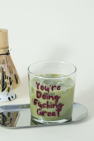 Beige & Stone "You'Re Doing Fucking Great" Glass Soft Drink & Water Glass - 380 ml