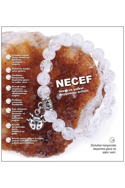 OSMANLI DEĞERLİ TAŞ Sertifikalı Necef-doğal Taş Bileklik 8 Mm B251