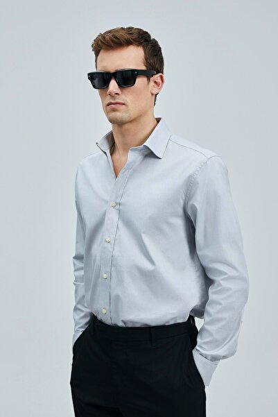 Lufian 111010633 Ανδρικό πουκάμισο Basic Daniel Regular Fit Ανδρικό πουκάμισο ΓΚΡΙ