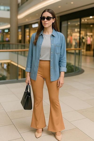 Neva Style بنطلون حجاب بسكويت بأرجل واسعة 1073bs