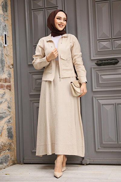 Neva Style Effective Suit with White Jacket 44723Bej