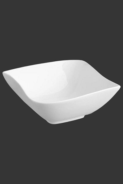 Secret de Gourmet Wave Elegant Design Square Porcelain Bowl White 14cm