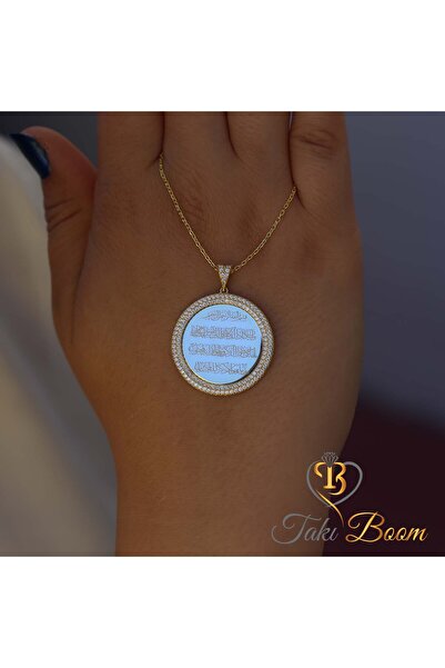 Takı Boom Nazar Duası Kolye, Dualı Kolye, 925 Ayar Gümüş Kolye, Altın Kaplama