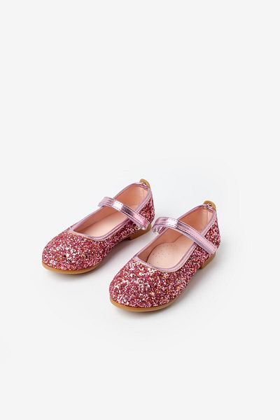 Le Mabelle Pink Glittery Velcro Girls' Shoes