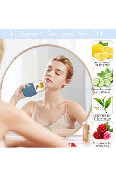 Prime by Javaudan Ice Mold Ice Maker for Face with Anti-Leak & Drip System, Contour Cube Ice Roller, Silicone Ice Hold