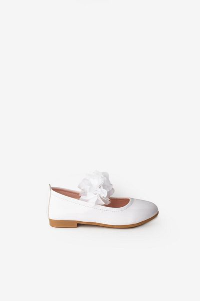 Le Mabelle White Tulle Flower Girls' Shoes
