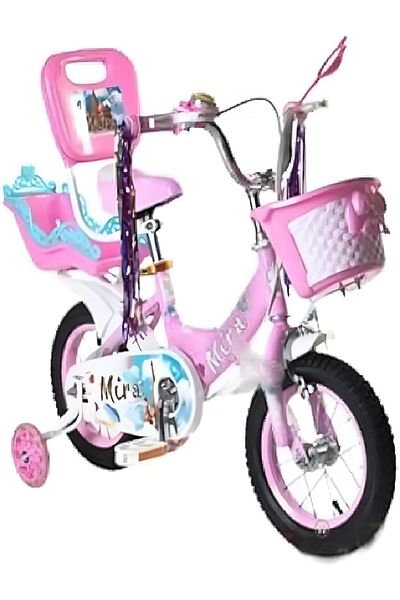 rexa Princess Kids Bike with Basket and Support Wheels 16 Inch