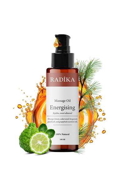 Radika Aromatherapy Λάδι Μασάζ, Ενεργοποιητικό Λάδι Μασάζ, 100% Καθαρό, Βιολογικό, Φυσικό, 100 ml