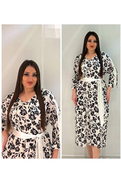 DE WHITES Plus Size Slves Button Detail Dress