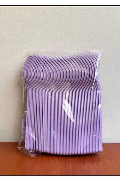 AKTEZ-EL Lilac Luxury Plastic Fork 25 Pieces