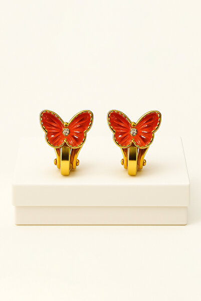 MakeWell أقراط للأطفال بتصميم فراشة مضغوطة للأذن بدون ثقب