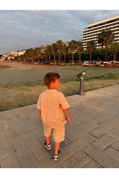 Pollito Boy's Leaf Patterned Shirt Shorts Set of 2