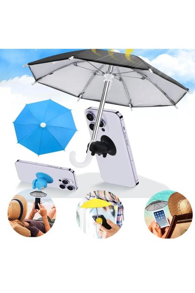 Haziran Accessory Sun Blocker Uv Protection Phone Umbrella & Suction Cup Black Color