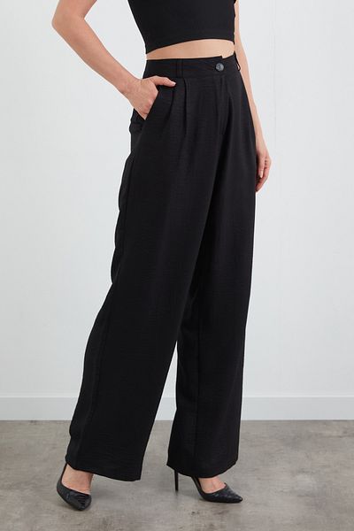 Fulla Moda High Waist Palazzo Fabric Trousers