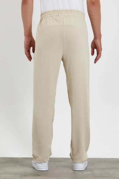 Genel Markalar Unisex Oversize Haki Aerobin Keten Yazlık Ince Salaş Alt Jogger Pantolon