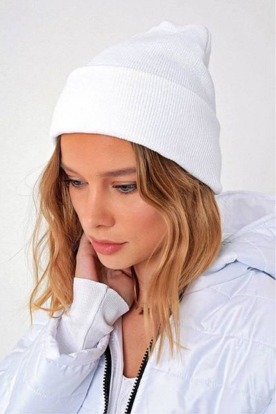 Boldy Κλασικό Αθλητικό Πλεκτό Μπερέ Μπερέ Unisex Χωρίς Κέντημα Μπερέ Απλό Μπερέ Unisex Μπερέ Απλό Κλασικό Μπερέ Λευκό