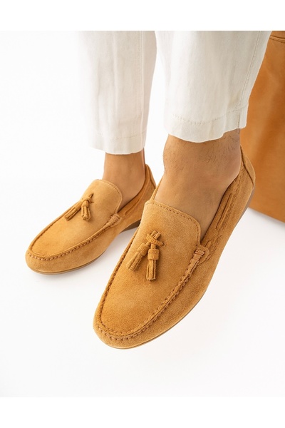 Safari Ayakkabı Ανδρικό Loafer από γνήσιο δέρμα με φούντες Lisona