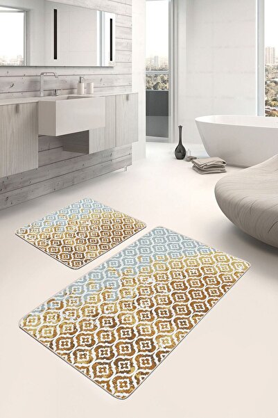 Realhomes Gold Floor Geometric Motif Modern Art Geometric Antique Motif 2-Pie...