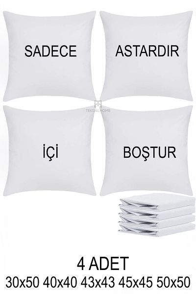 TeksNil Home 4 Pieces Zippered Throw Pillow Inner Lining 5 Sizes Throw Pillow Inner Pillow Case Lining Milt