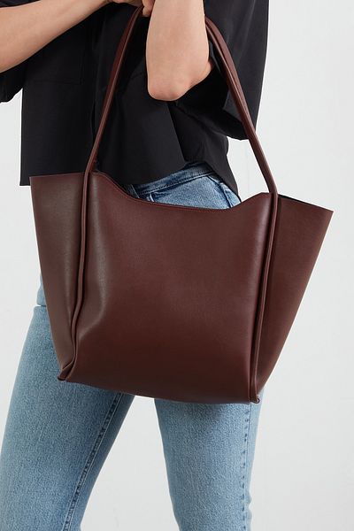 Fulla Moda Faux Leather Zippered Shoulder Bag