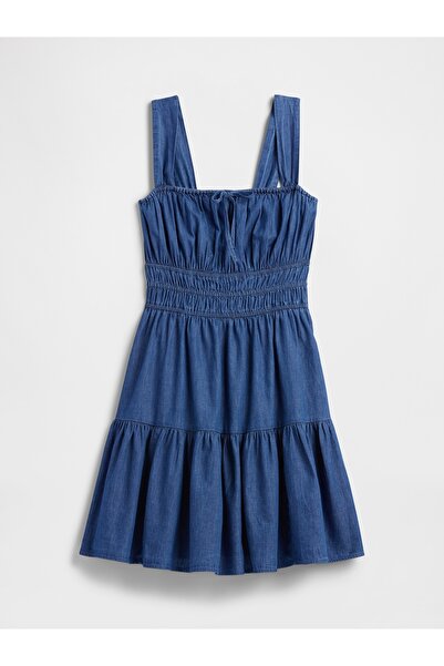 GAP Kadın Koyu Mavi Kare Yaka Elbise