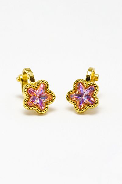 MakeWell Compression Earrings Colorful Stars Design Earrings for Non-Pierced Ear