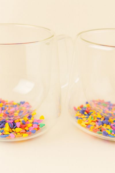 Mirilliahome Set of 2 Double Walled Glass Mugs – Colorful Bottom Heat Resistant Transparent Glass