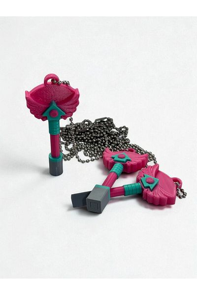 poptoons Squid Game 3Rd Season Key Necklace |   1 Round Symbol |   3D Printing Replica Jewelry
