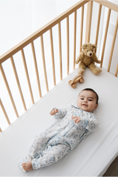 Atelier Babbi 100% Cotton Cotton Satin Jumpsuit - Toile De Jouy / Blue