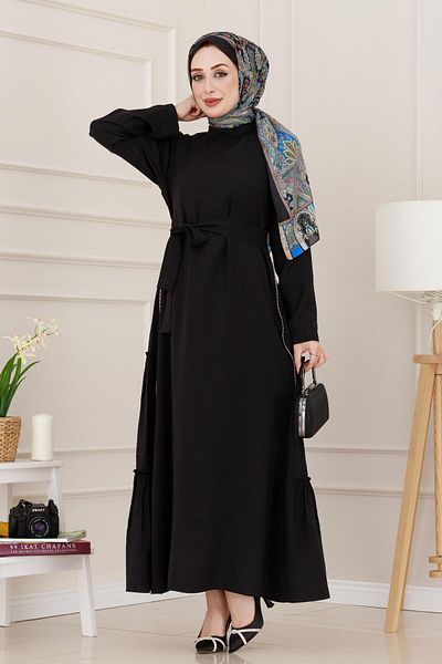 Sevitli Rochie neagră Hijab - Detaliu cu fermoar lateral