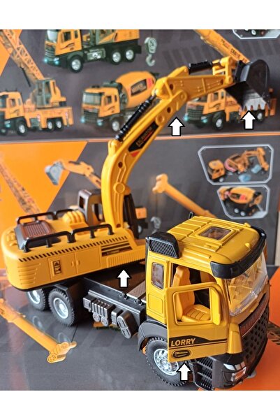 OYUNCAKSAHİLİ Excavatör Metal Ön Dozer Kepçe Kırılmaz Koleksiyon Model Iş Mak...